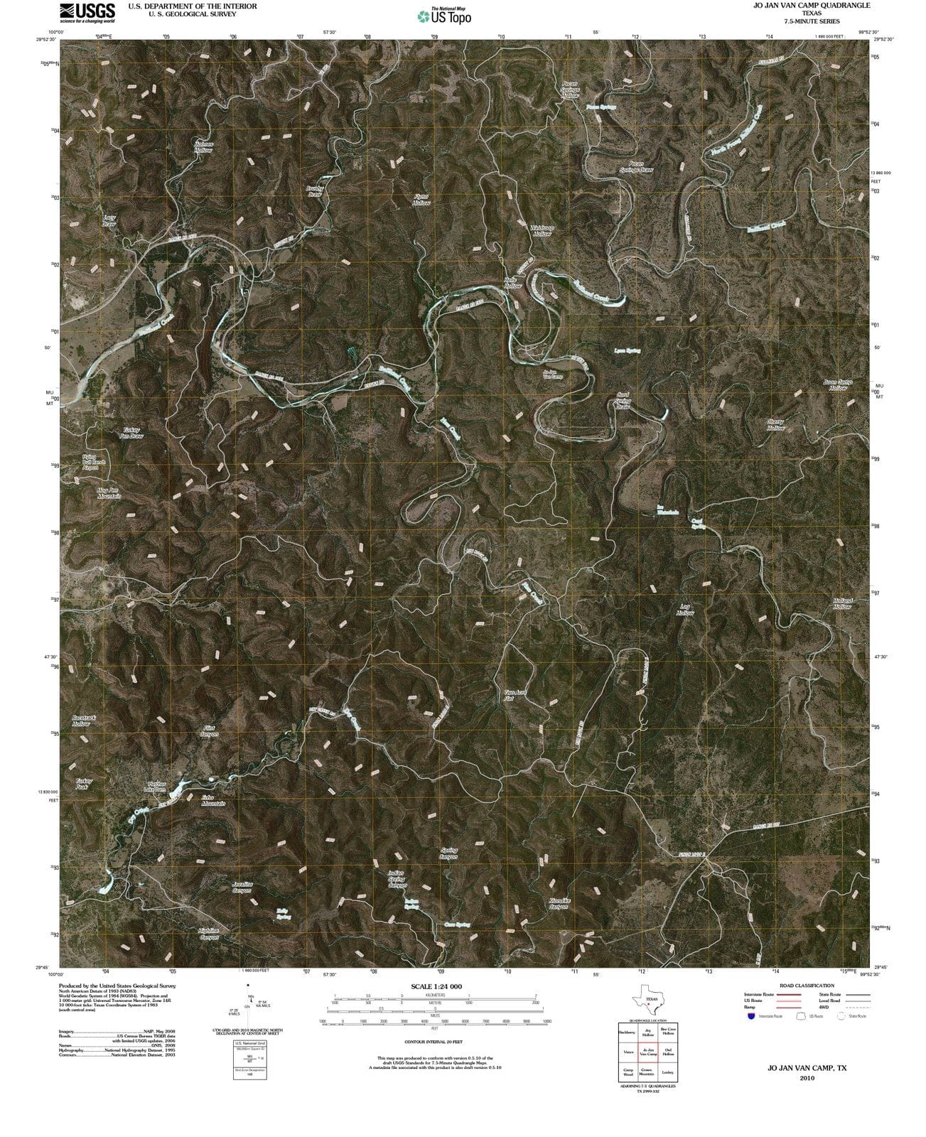 2010 Jo Jan Van Camp, TX - Texas - USGS Topographic Map