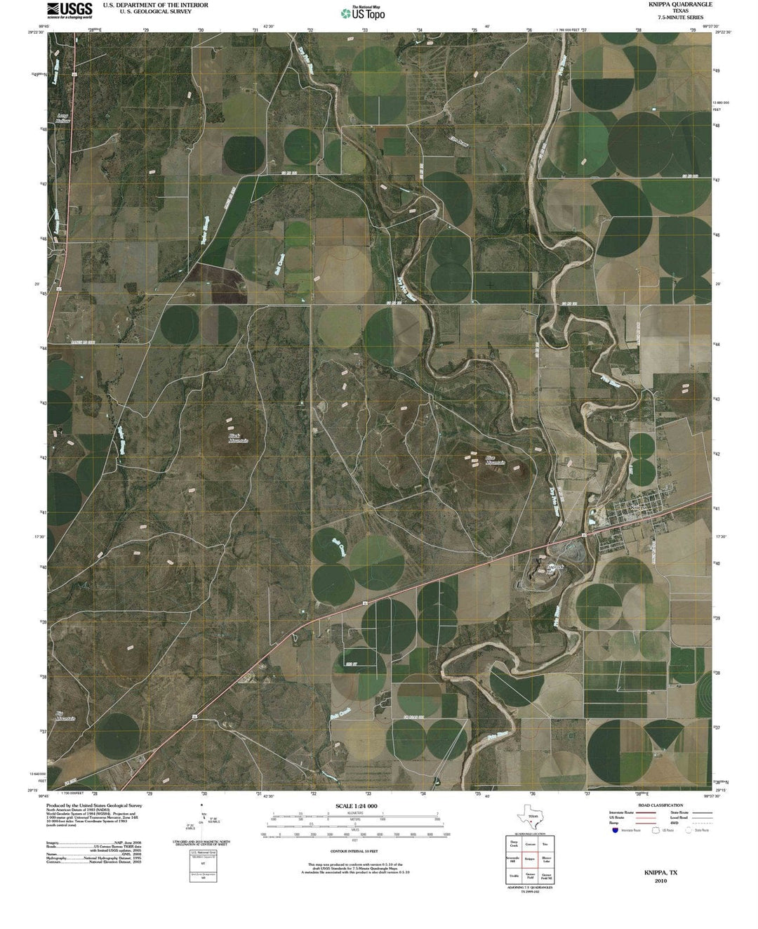 2010 Knippa, TX - Texas - USGS Topographic Map