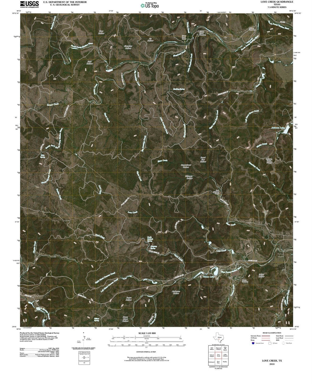2010 Love Creek, TX - Texas - USGS Topographic Map