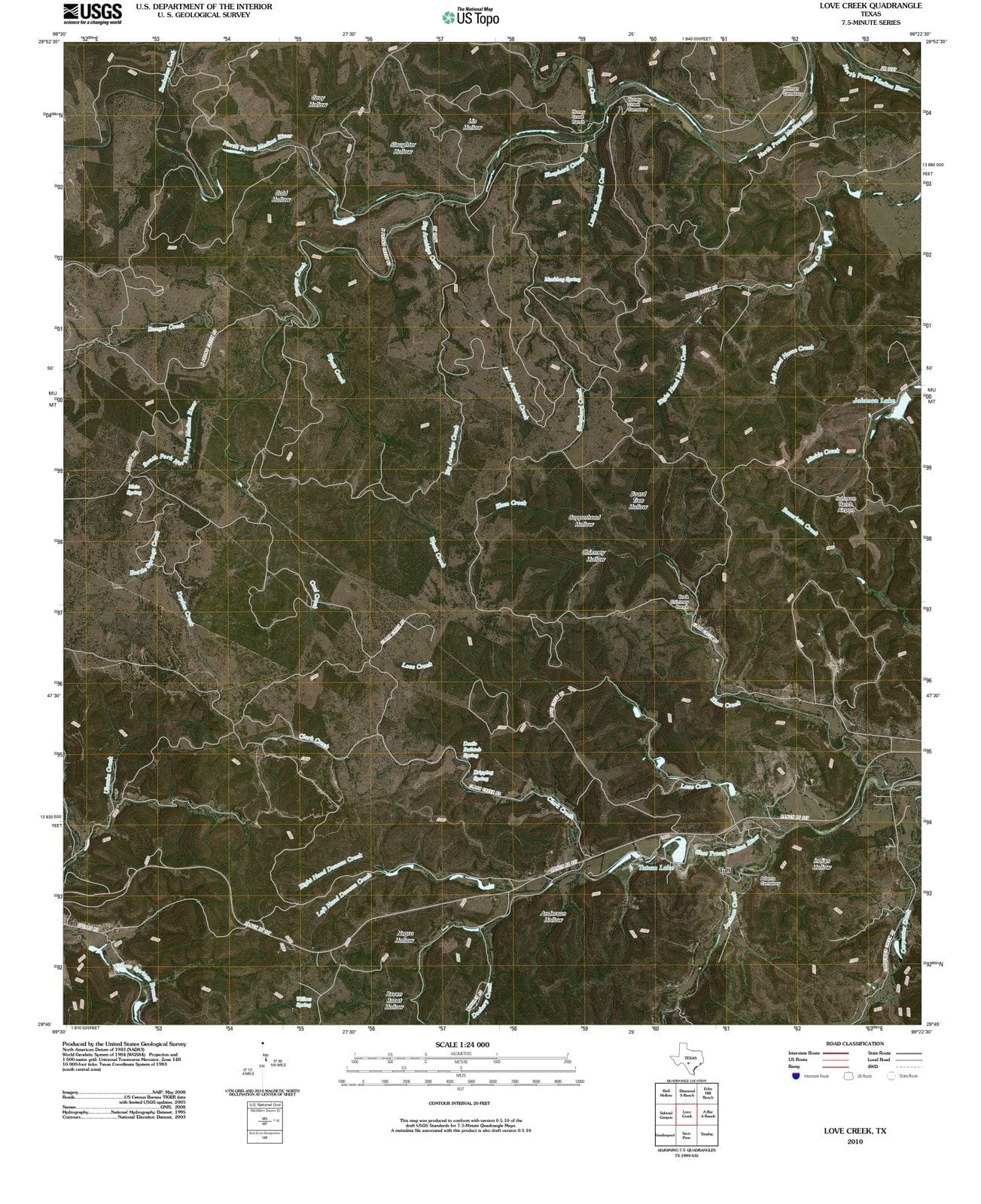 2010 Love Creek, TX - Texas - USGS Topographic Map