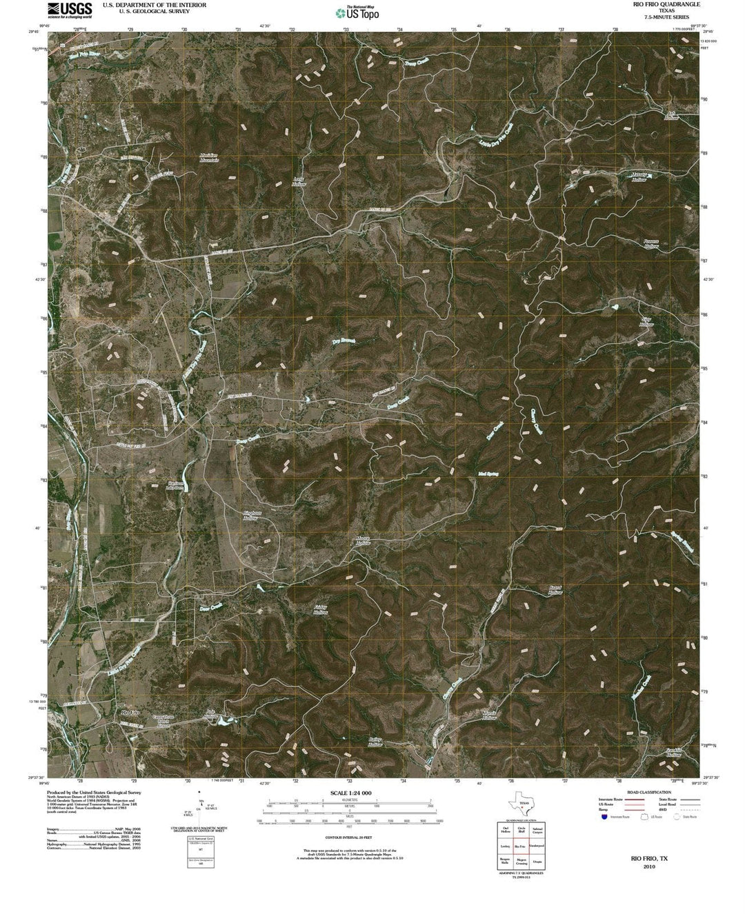 2010 Rio Frio, TX - Texas - USGS Topographic Map