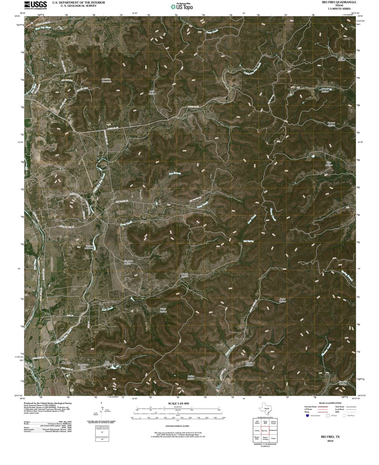 2010 Rio Frio, TX - Texas - USGS Topographic Map