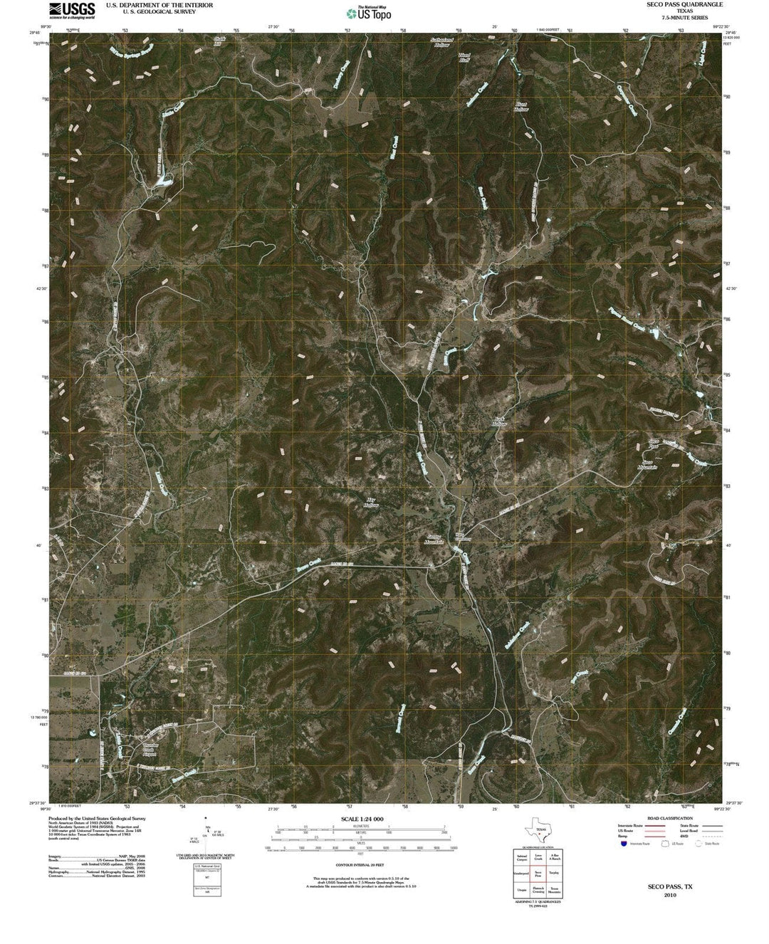 2010 Seco Pass, TX - Texas - USGS Topographic Map