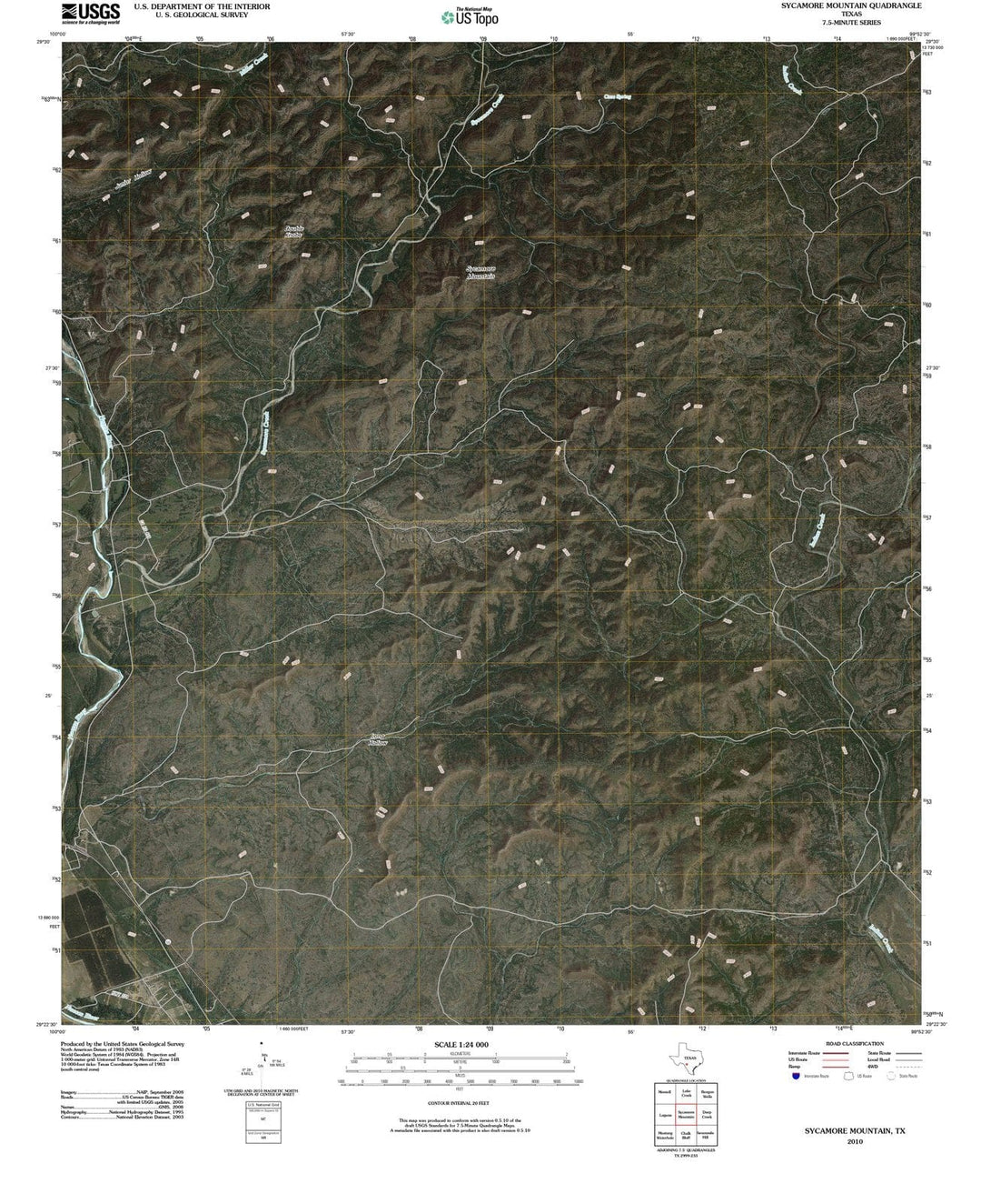 2010 Sycamore Mountain, TX - Texas - USGS Topographic Map