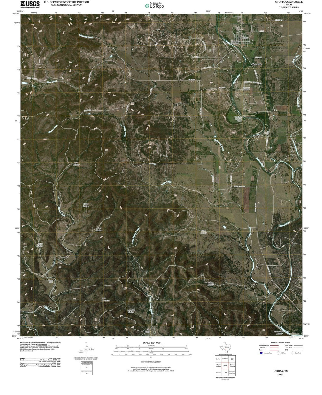 2010 Utopia, TX - Texas - USGS Topographic Map
