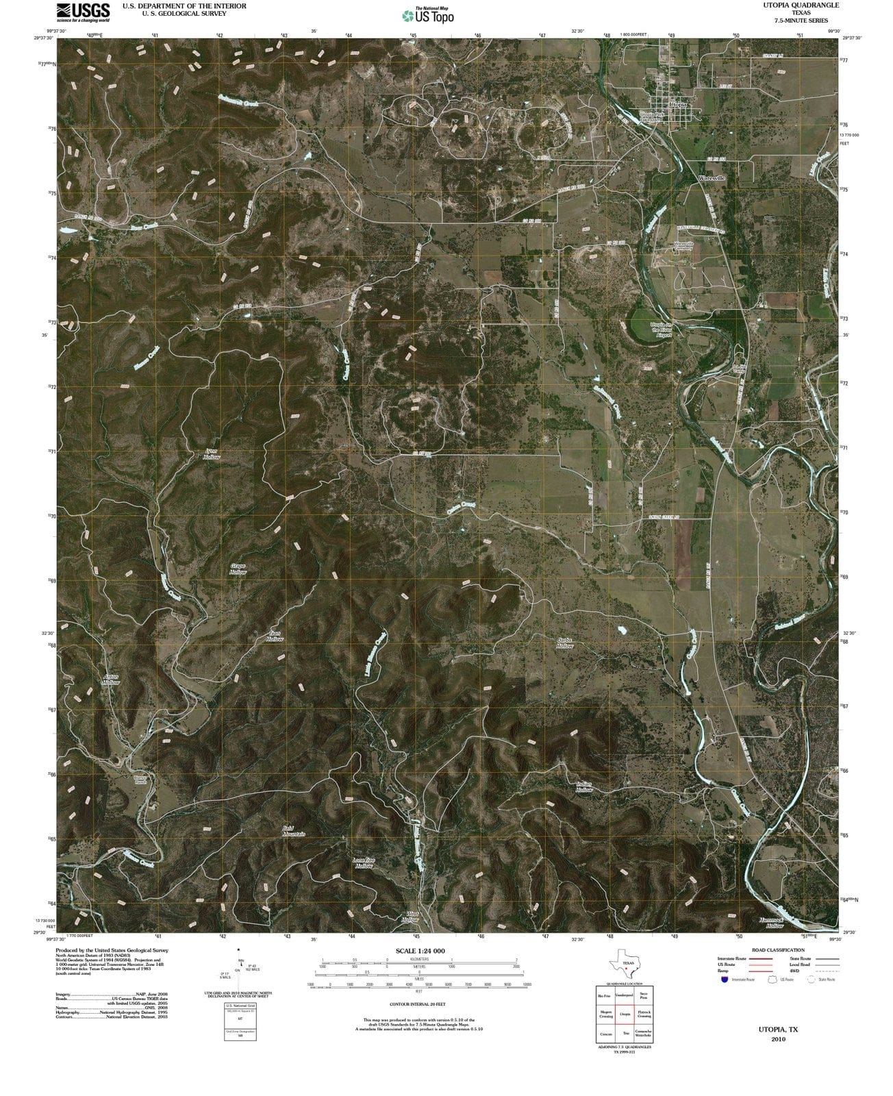 2010 Utopia, TX - Texas - USGS Topographic Map