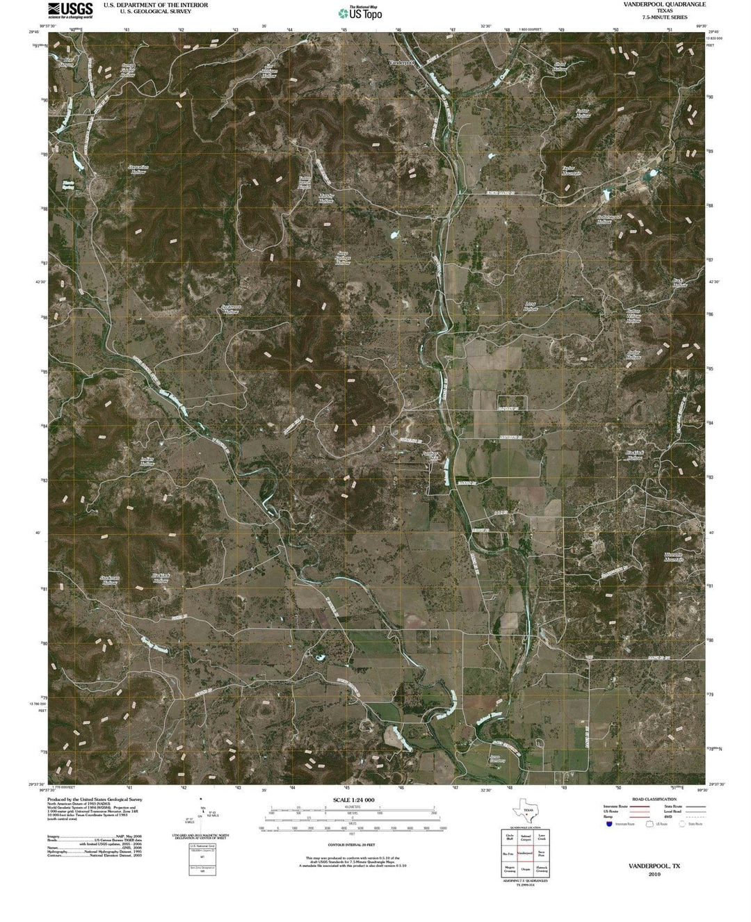 2010 Vanderpool, TX - Texas - USGS Topographic Map
