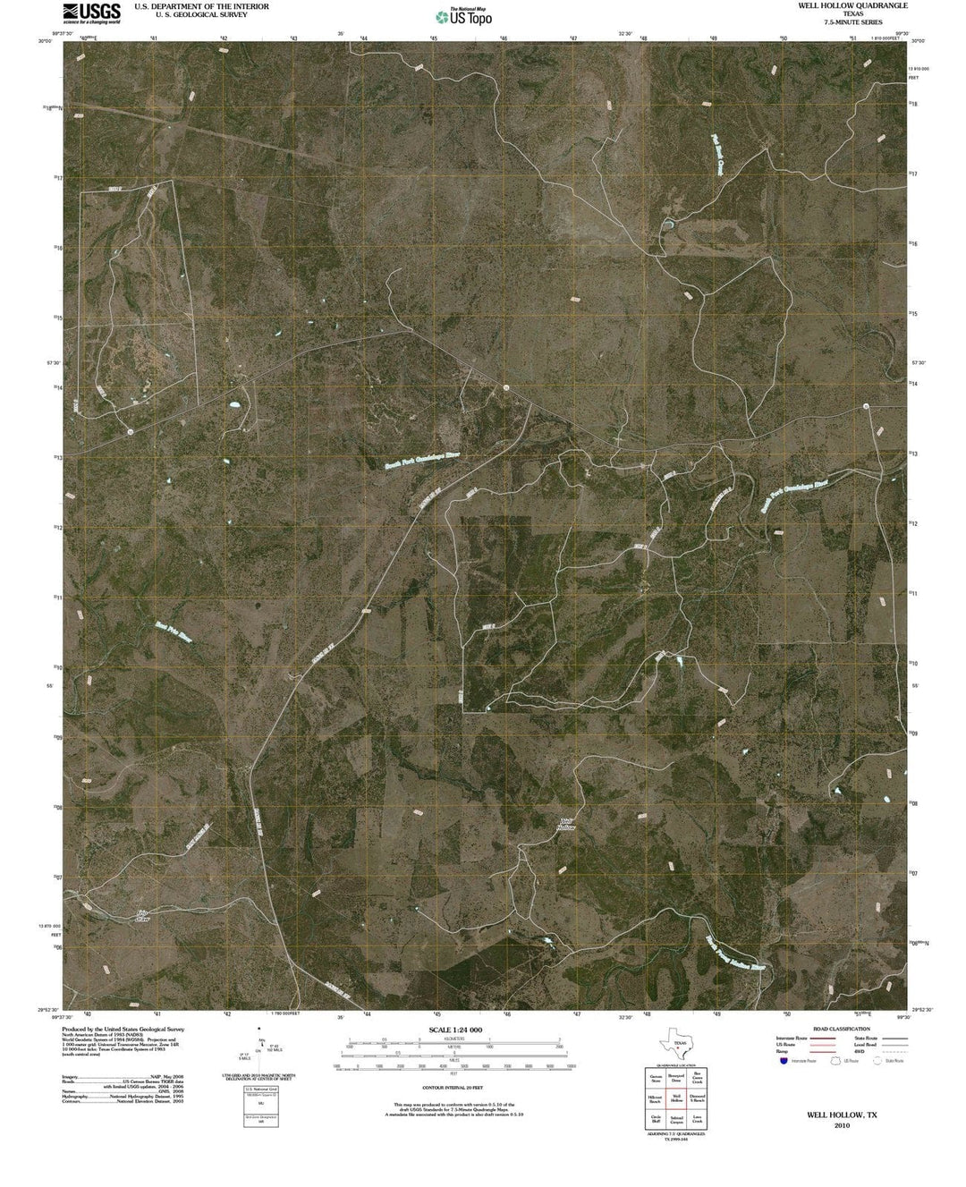 2010 Well Hollow, TX - Texas - USGS Topographic Map