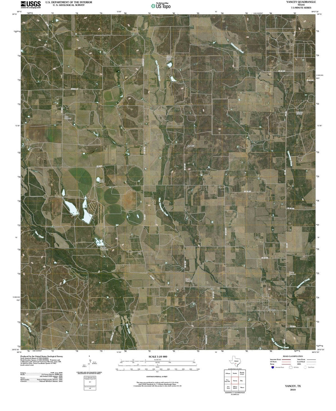 2010 Yancey, TX - Texas - USGS Topographic Map