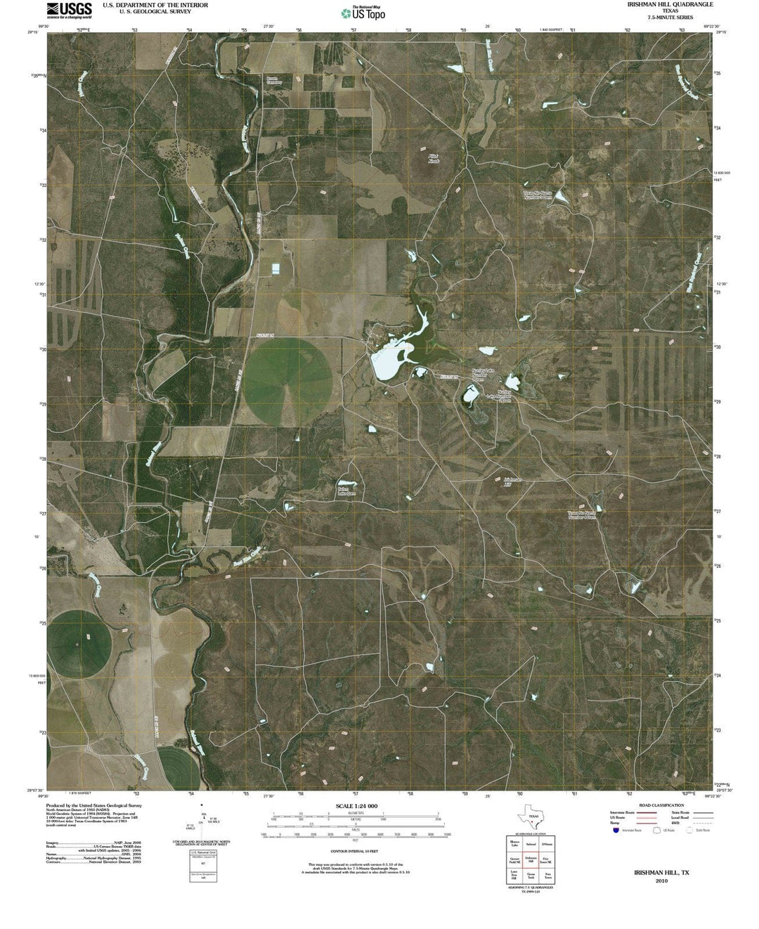 2010 Irishman Hill, TX - Texas - USGS Topographic Map