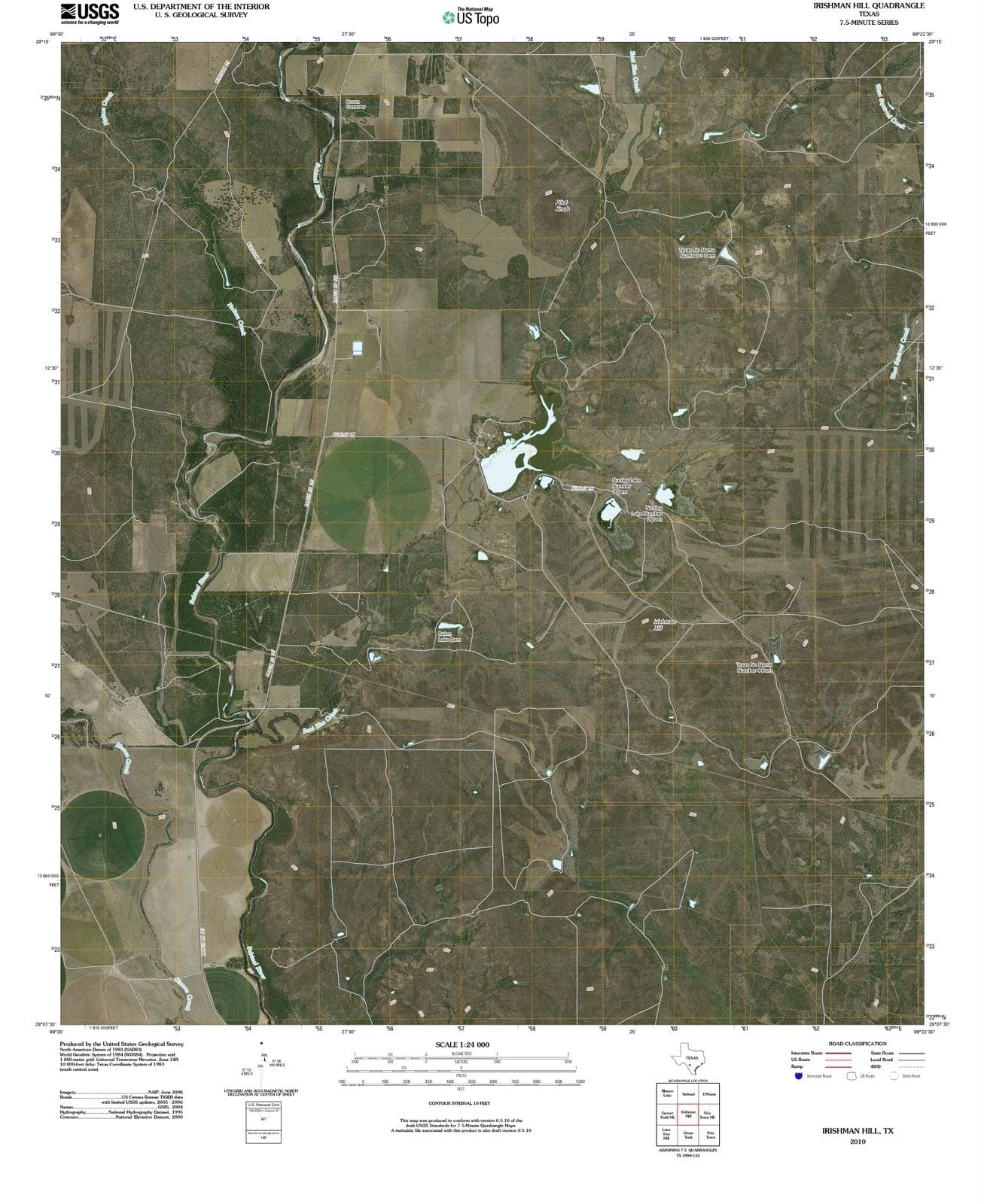 2010 Irishman Hill, TX - Texas - USGS Topographic Map