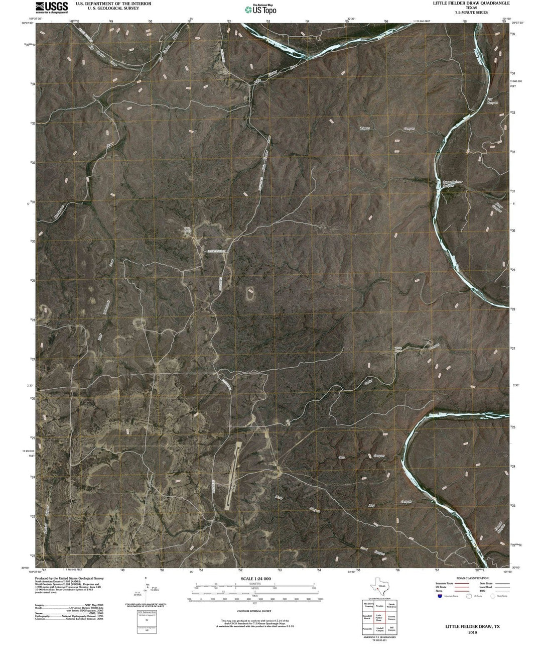 2010 Little Fielderraw, TX - Texas - USGS Topographic Map