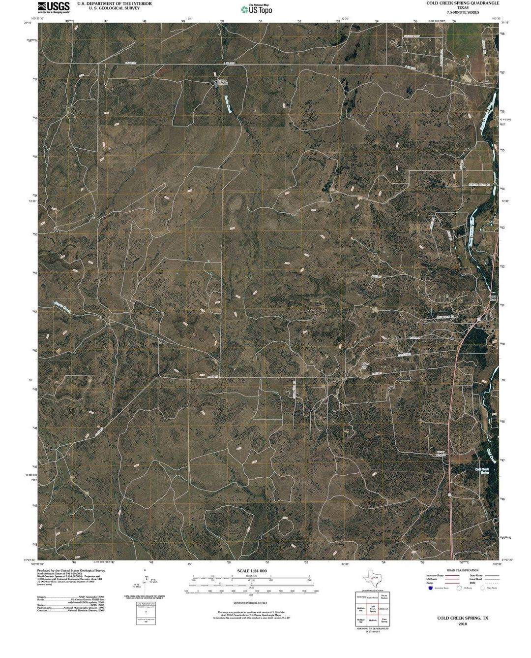 2010 Cold Creek Spring, TX - Texas - USGS Topographic Map