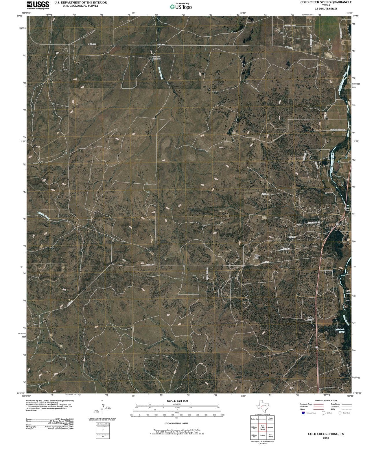 2010 Cold Creek Spring, TX - Texas - USGS Topographic Map