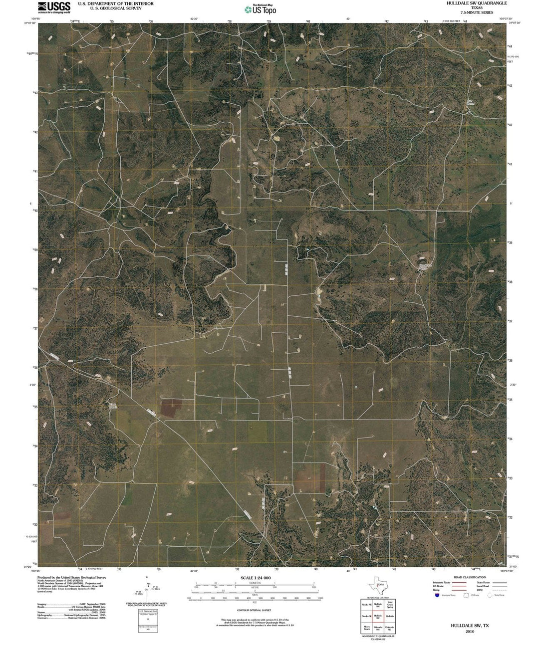 2010 Hulldale, TX - Texas - USGS Topographic Map