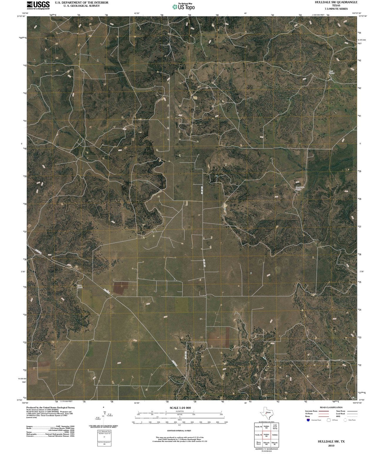 2010 Hulldale, TX - Texas - USGS Topographic Map
