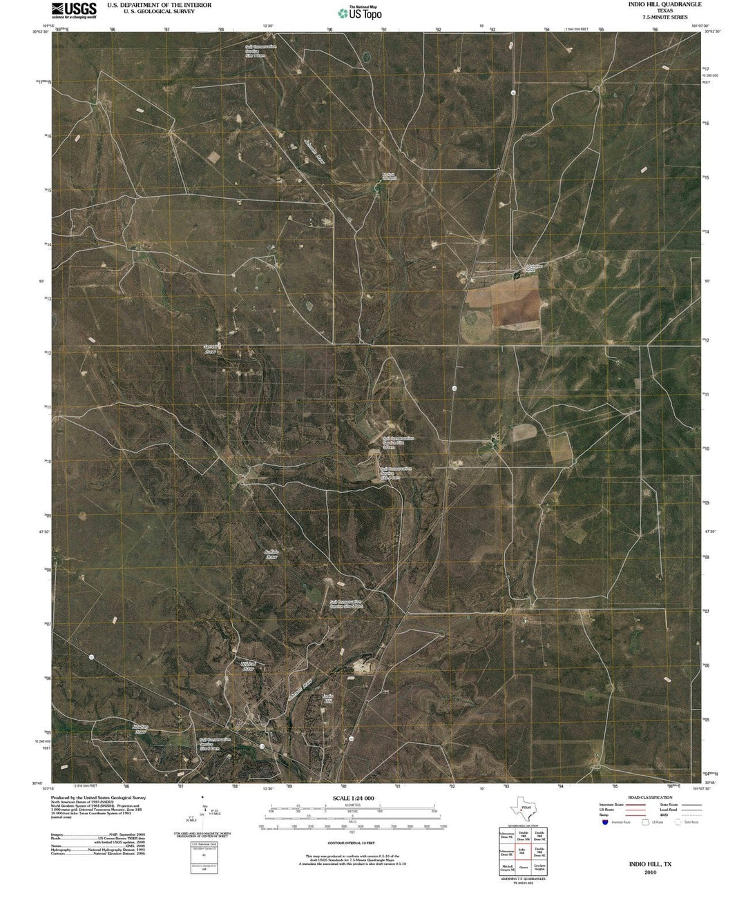 2010 Indio Hill, TX - Texas - USGS Topographic Map