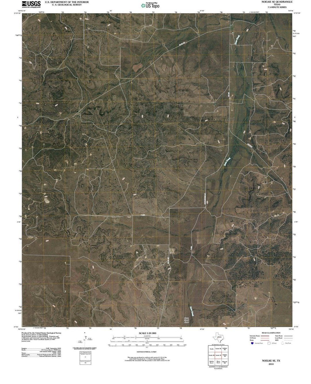 2010 Noelke, TX - Texas - USGS Topographic Map