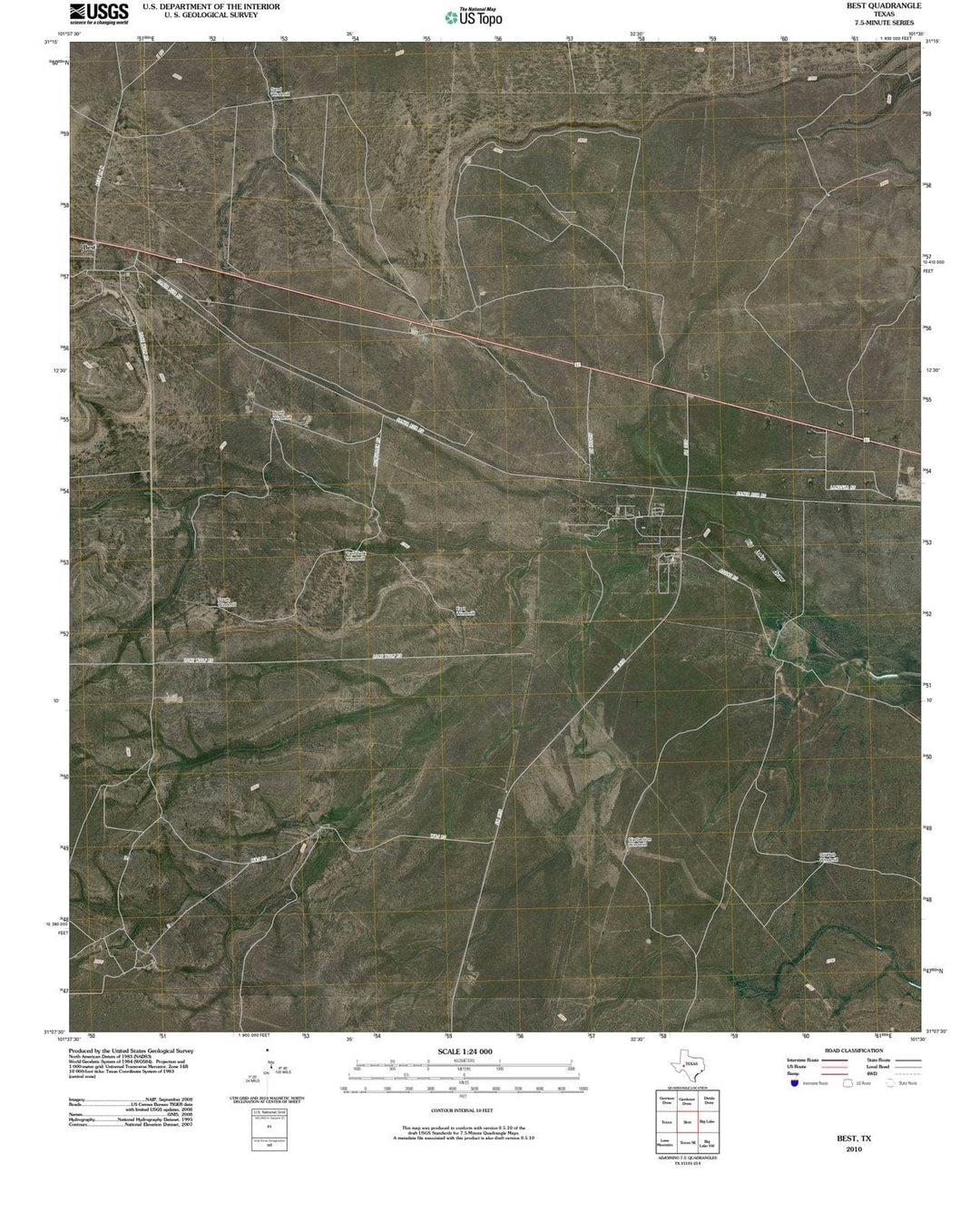 2010 Best, TX - Texas - USGS Topographic Map