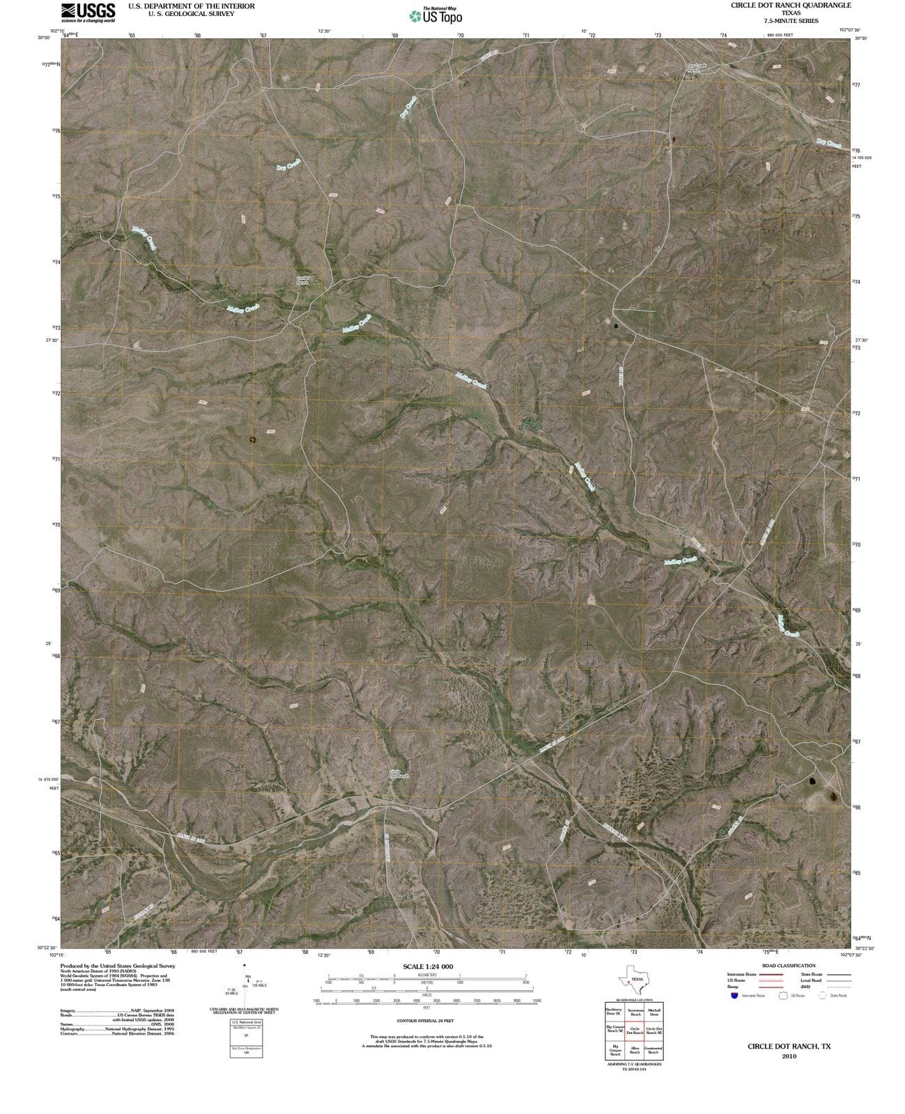 2010 Circleot Ranch, TX - Texas - USGS Topographic Map