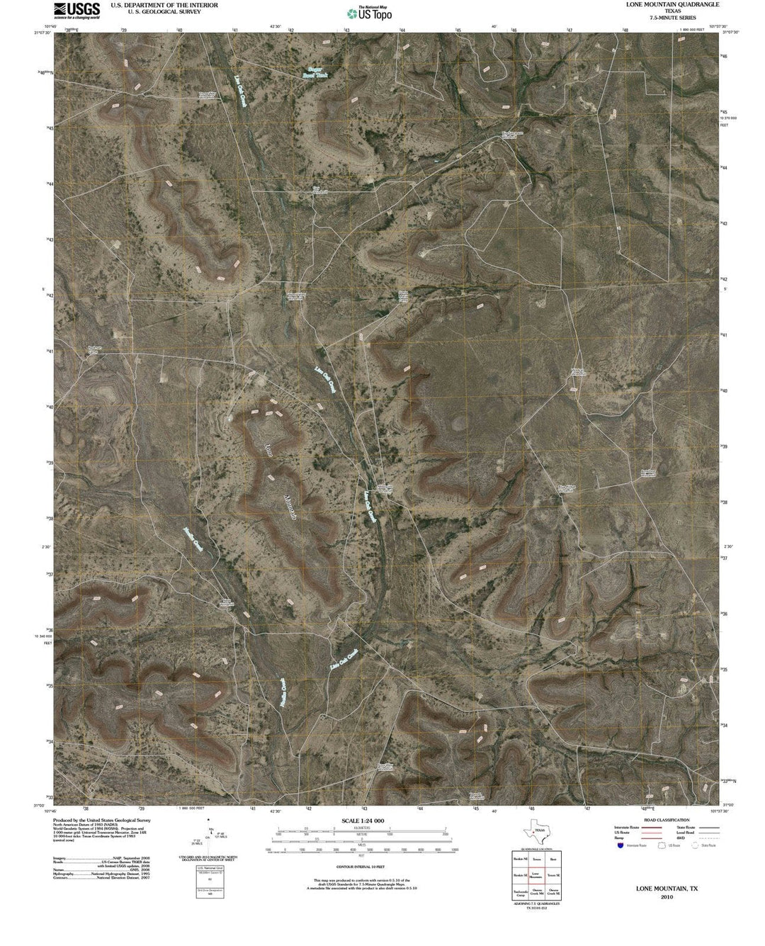 2010 Lone Mountain, TX - Texas - USGS Topographic Map