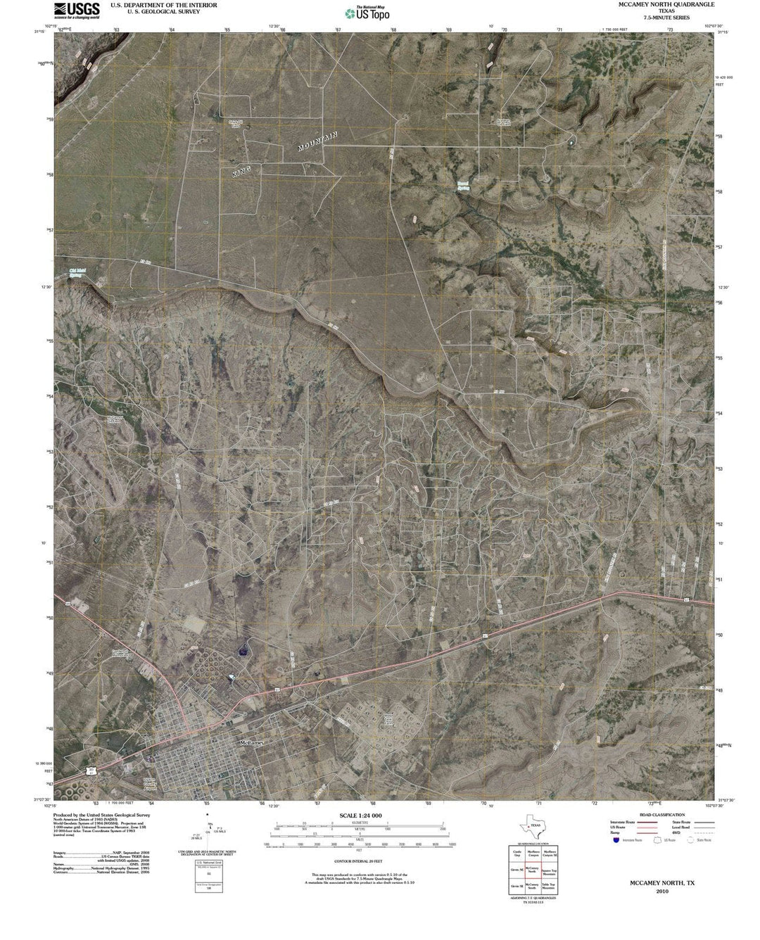 2010 McCamey North, TX - Texas - USGS Topographic Map