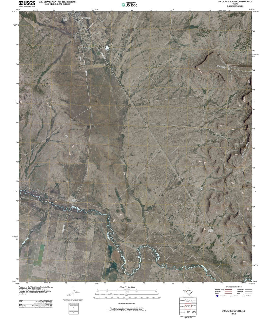 2010 McCamey South, TX - Texas - USGS Topographic Map