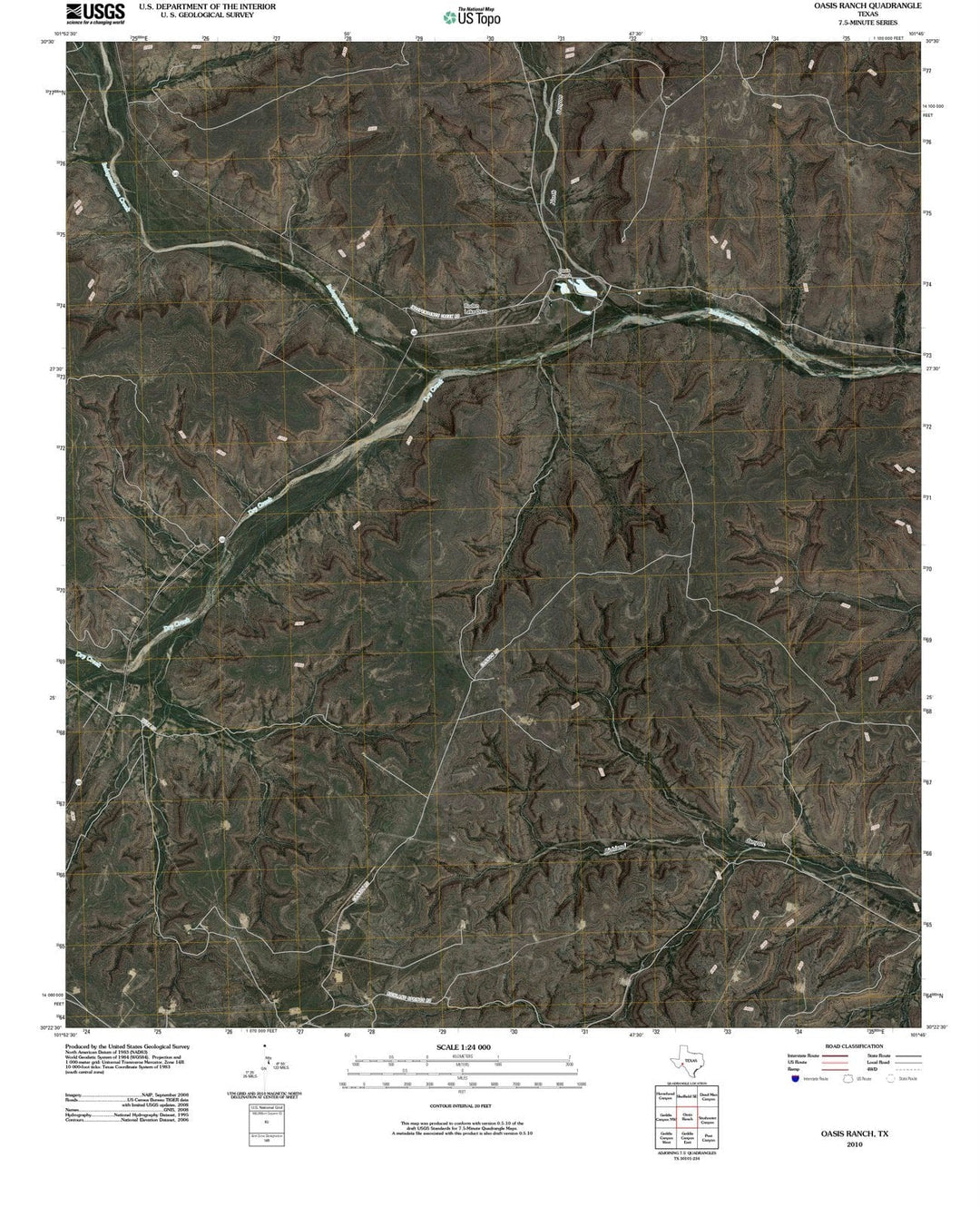 2010 Oasis Ranch, TX - Texas - USGS Topographic Map