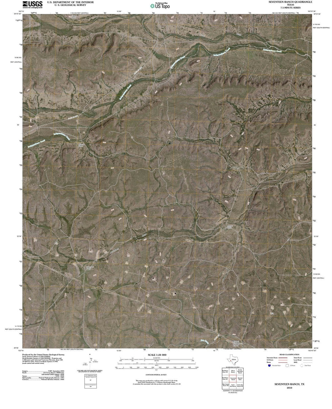 2010 Seventeen Ranch, TX - Texas - USGS Topographic Map