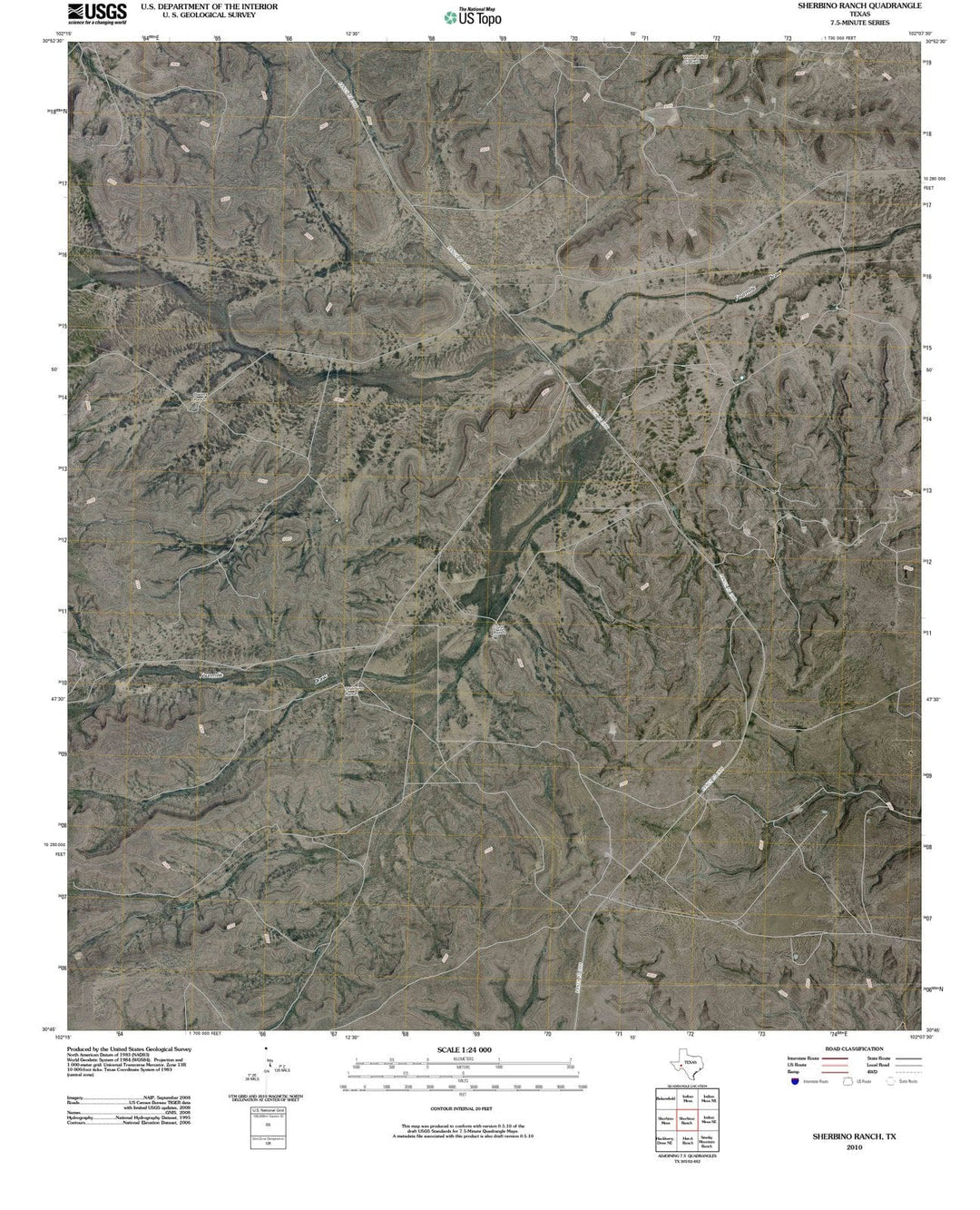 2010 Sherbino Ranch, TX - Texas - USGS Topographic Map