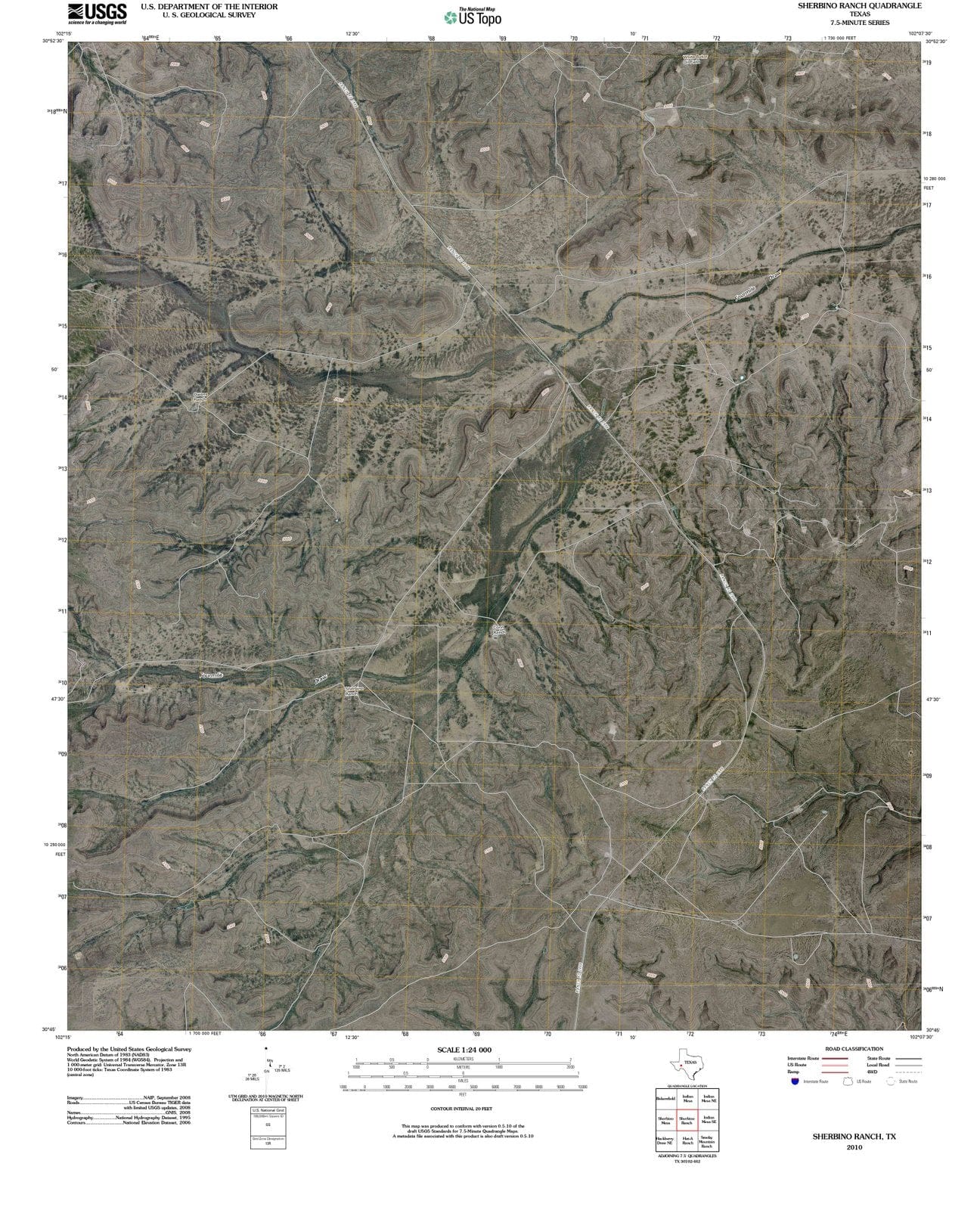 2010 Sherbino Ranch, TX - Texas - USGS Topographic Map