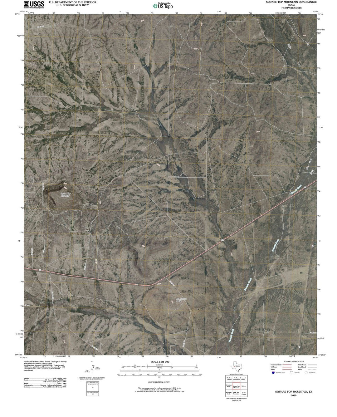 2010 Square Top Mountain, TX - Texas - USGS Topographic Map