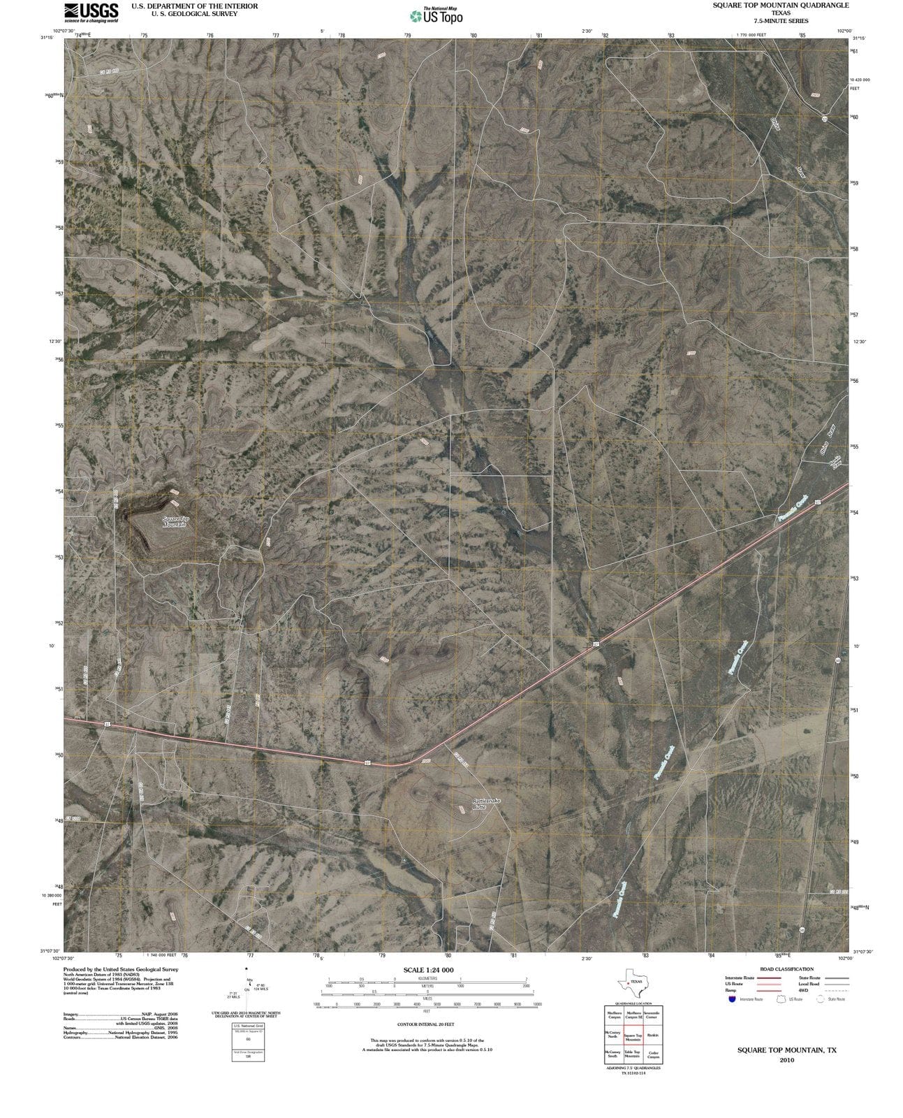 2010 Square Top Mountain, TX - Texas - USGS Topographic Map