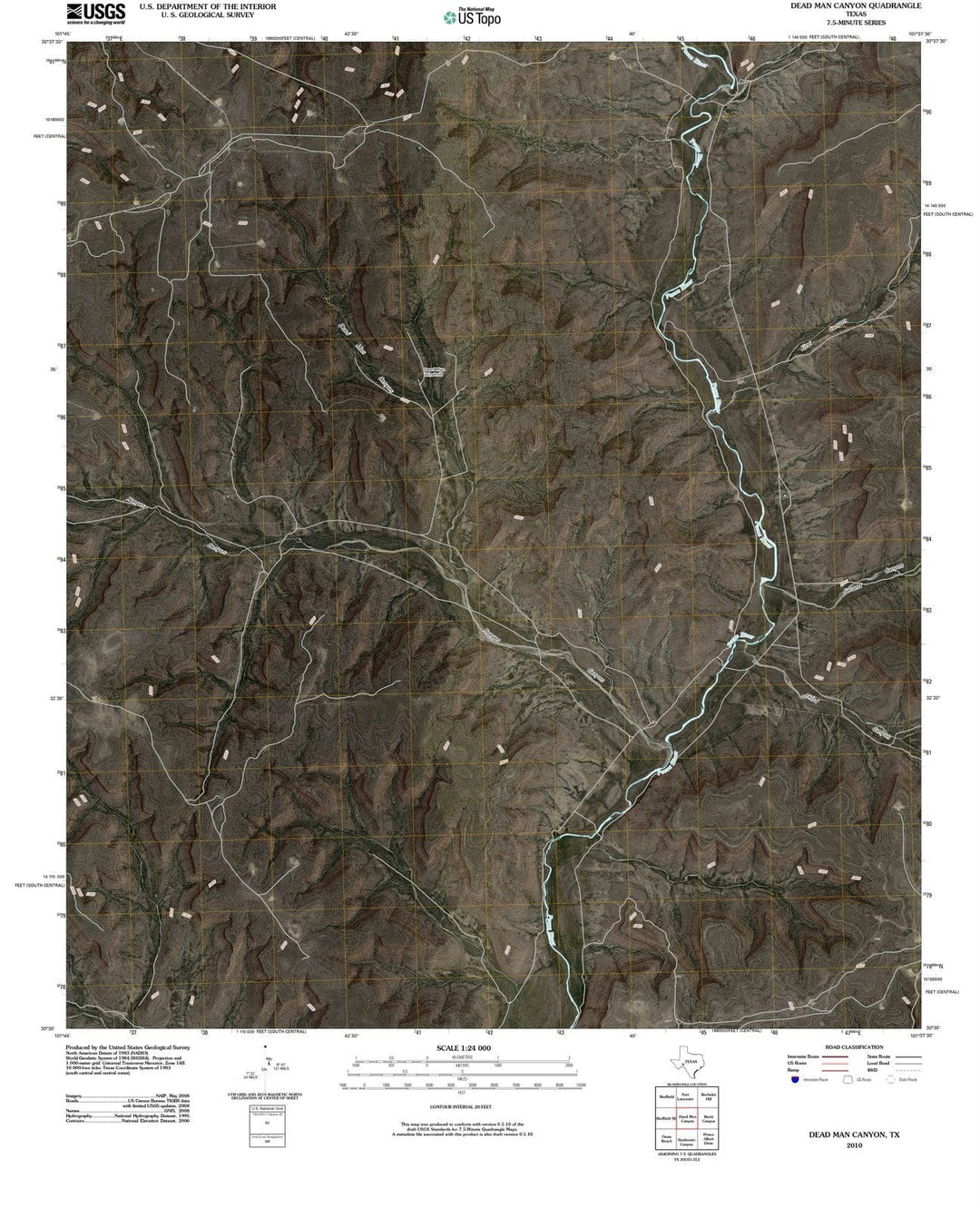 2010 Dead Man Canyon, TX - Texas - USGS Topographic Map