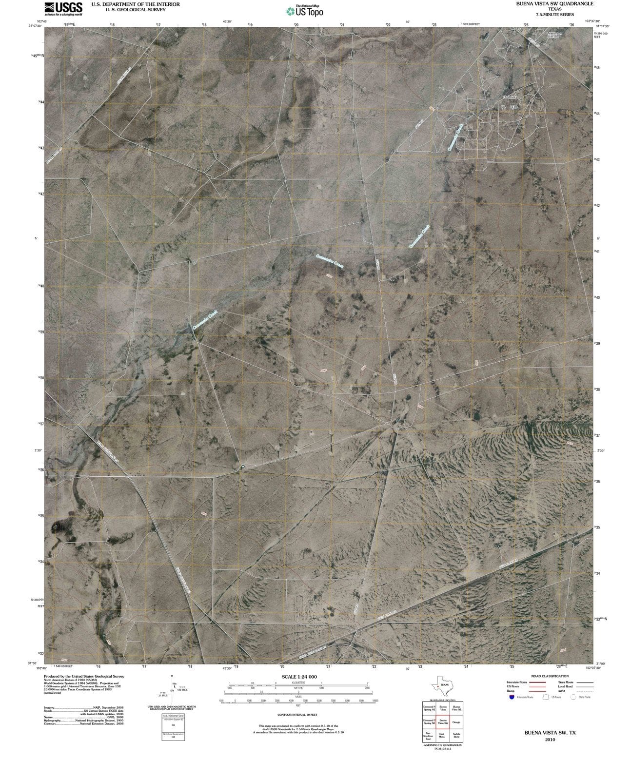 2010 Buena Vista, TX - Texas - USGS Topographic Map