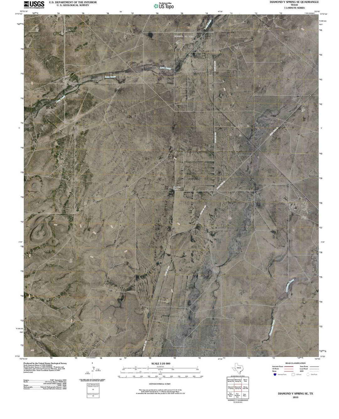 2010 Diamond Y Spring, TX - Texas - USGS Topographic Map