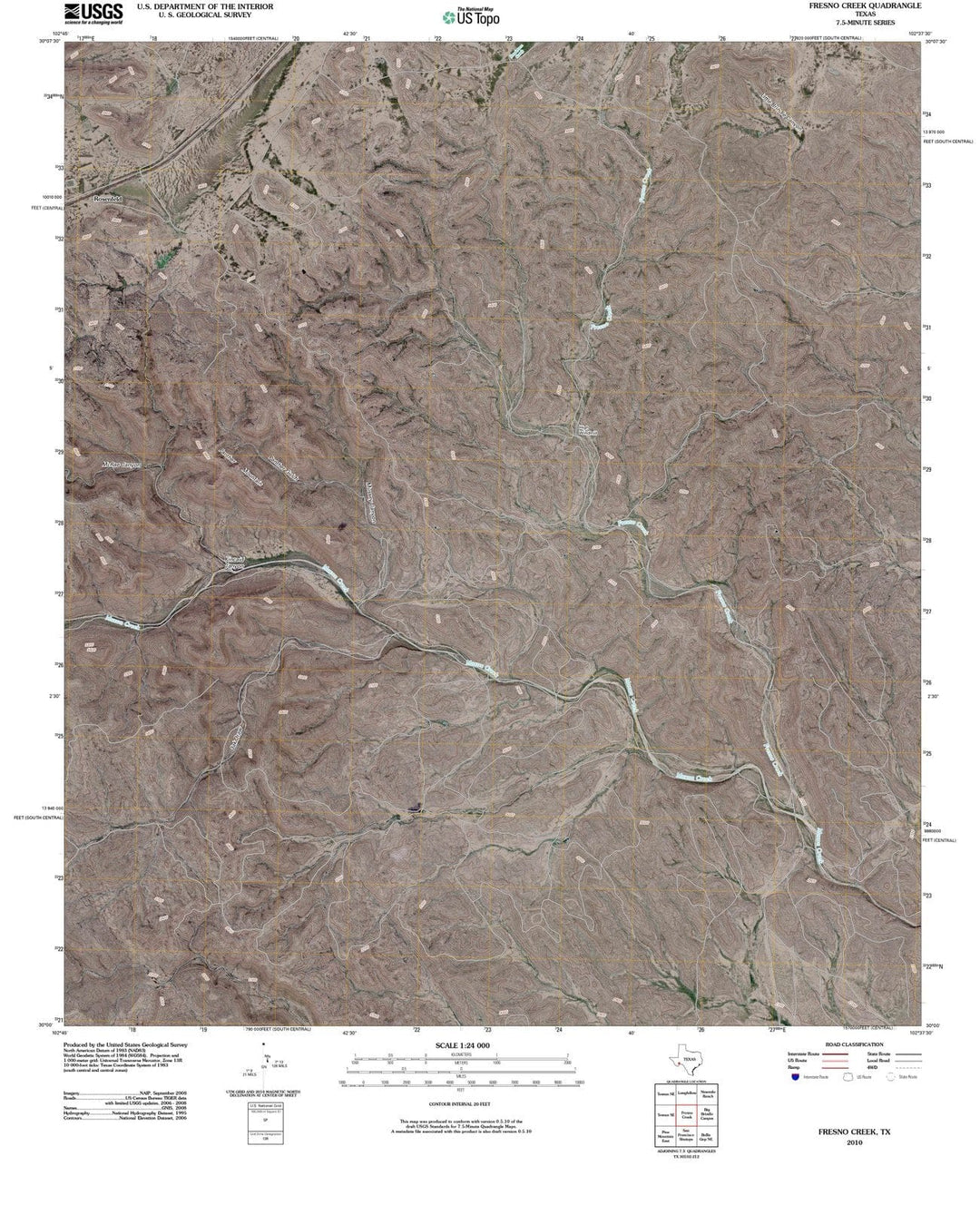 2010 Fresno Creek, TX - Texas - USGS Topographic Map