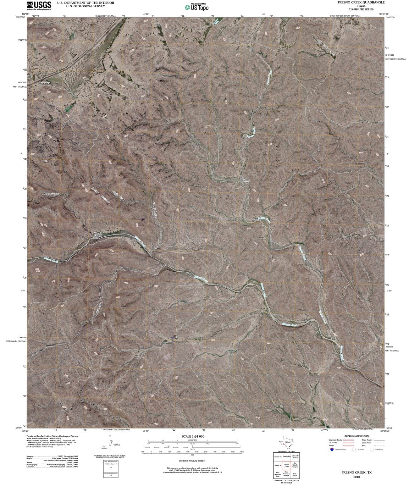 2010 Fresno Creek, TX - Texas - USGS Topographic Map