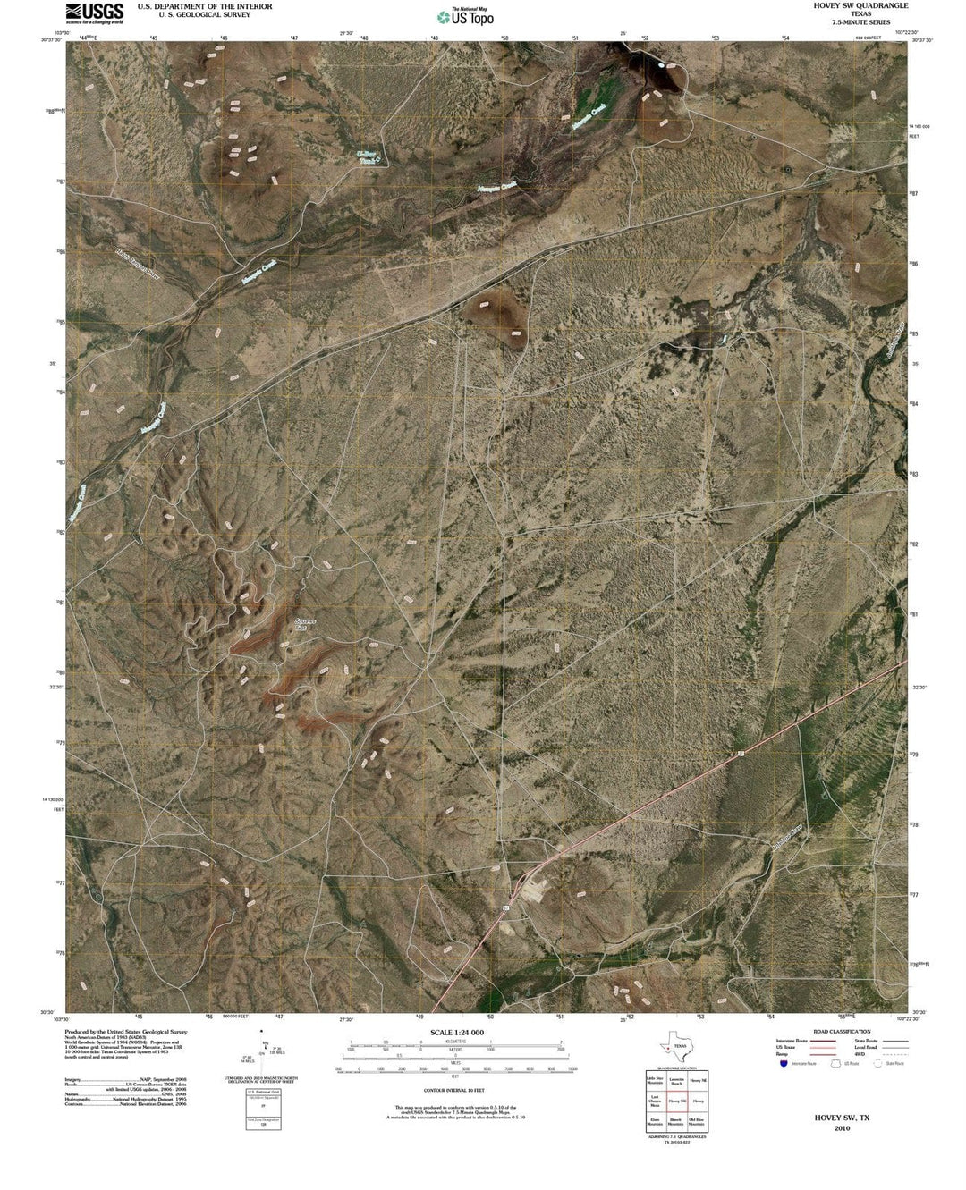 2010 Hovey, TX - Texas - USGS Topographic Map