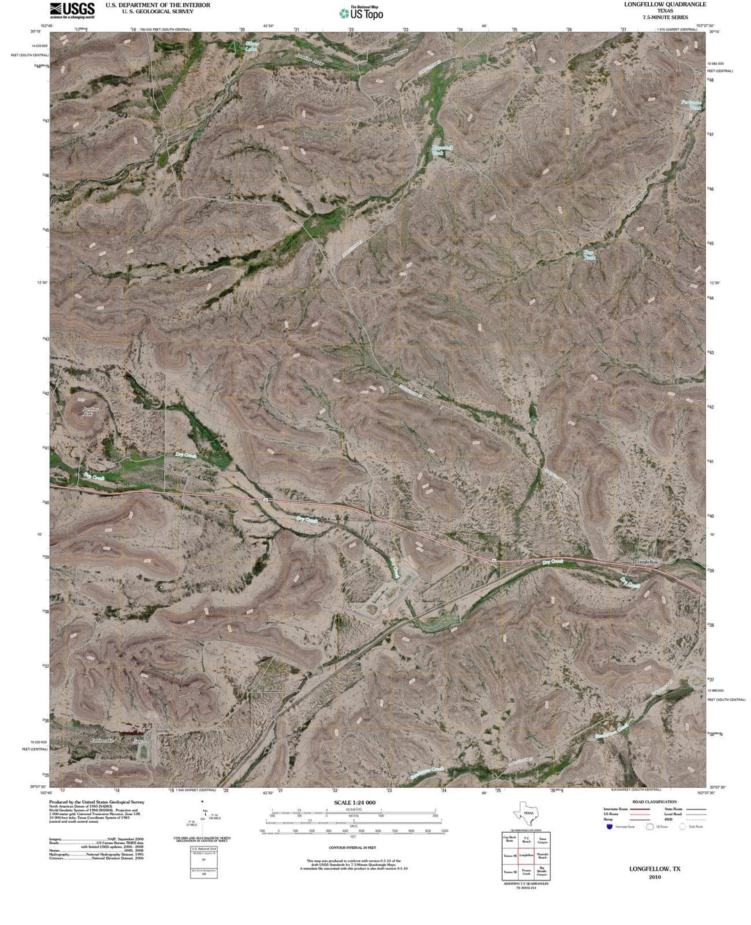 2010 Longfellow, TX - Texas - USGS Topographic Map