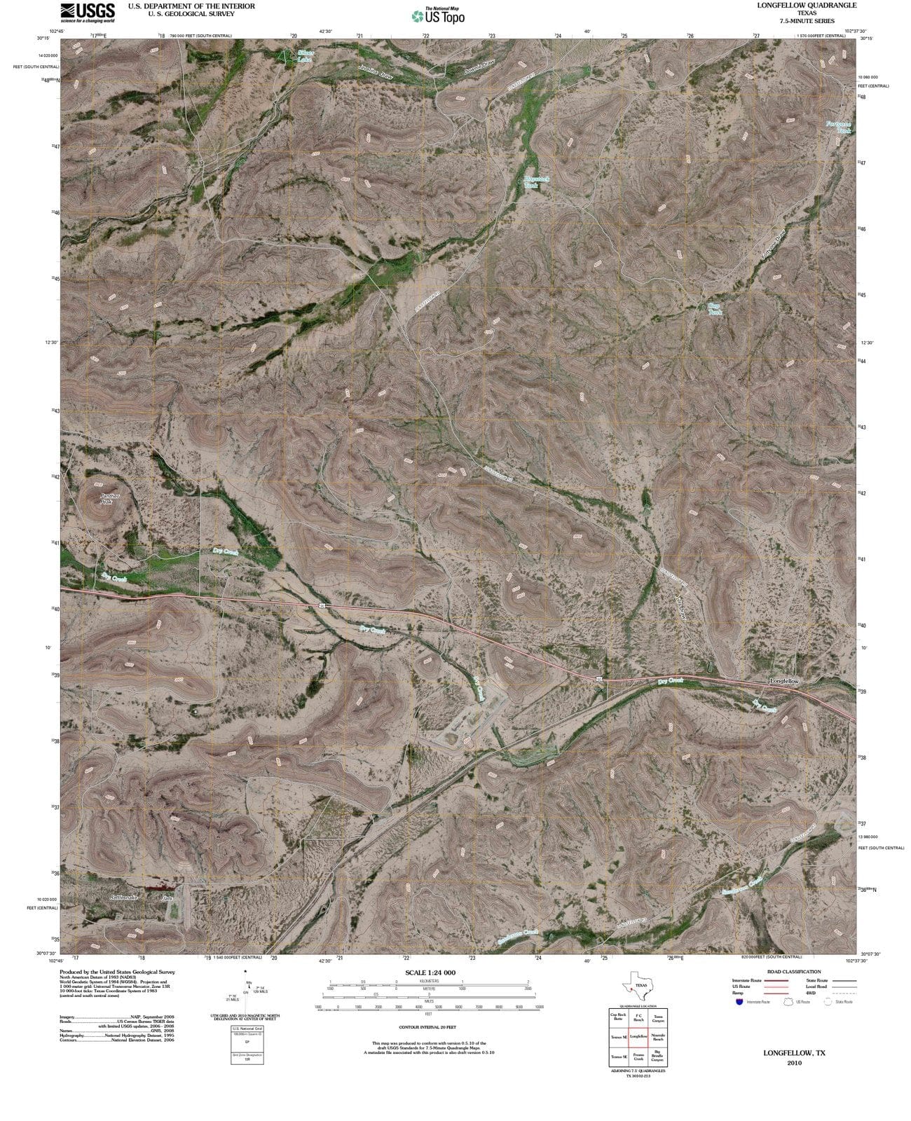 2010 Longfellow, TX - Texas - USGS Topographic Map