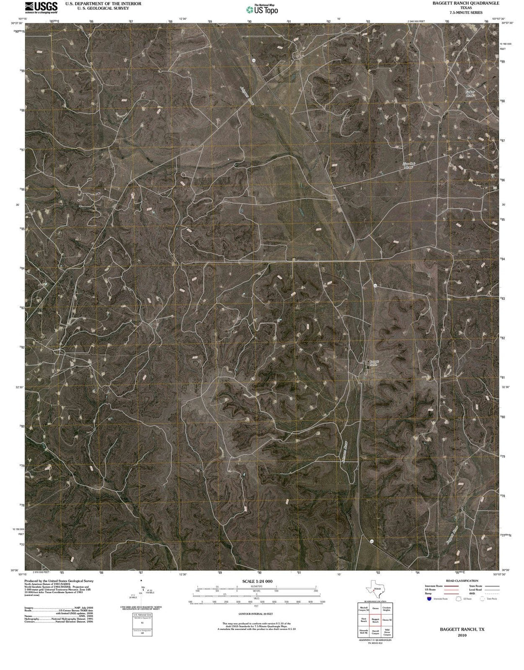 2010 Baggett Ranch, TX - Texas - USGS Topographic Map
