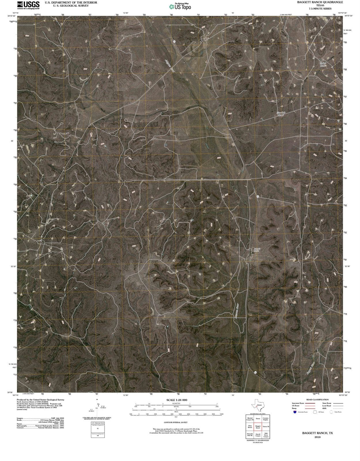 2010 Baggett Ranch, TX - Texas - USGS Topographic Map