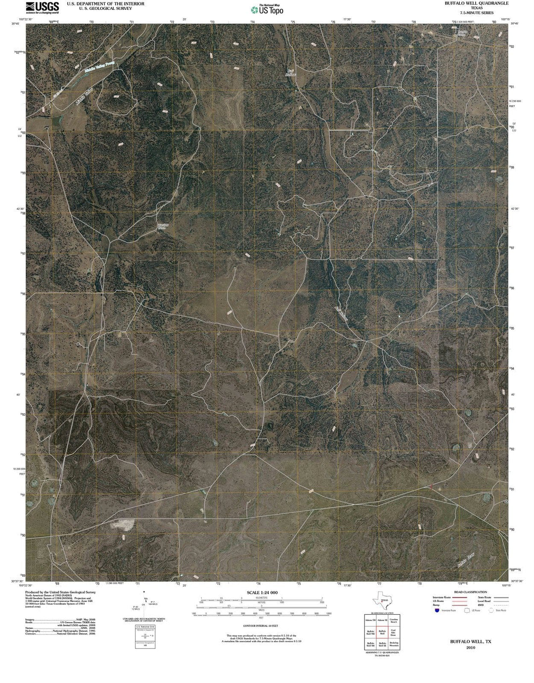 2010 Buffalo Well, TX - Texas - USGS Topographic Map