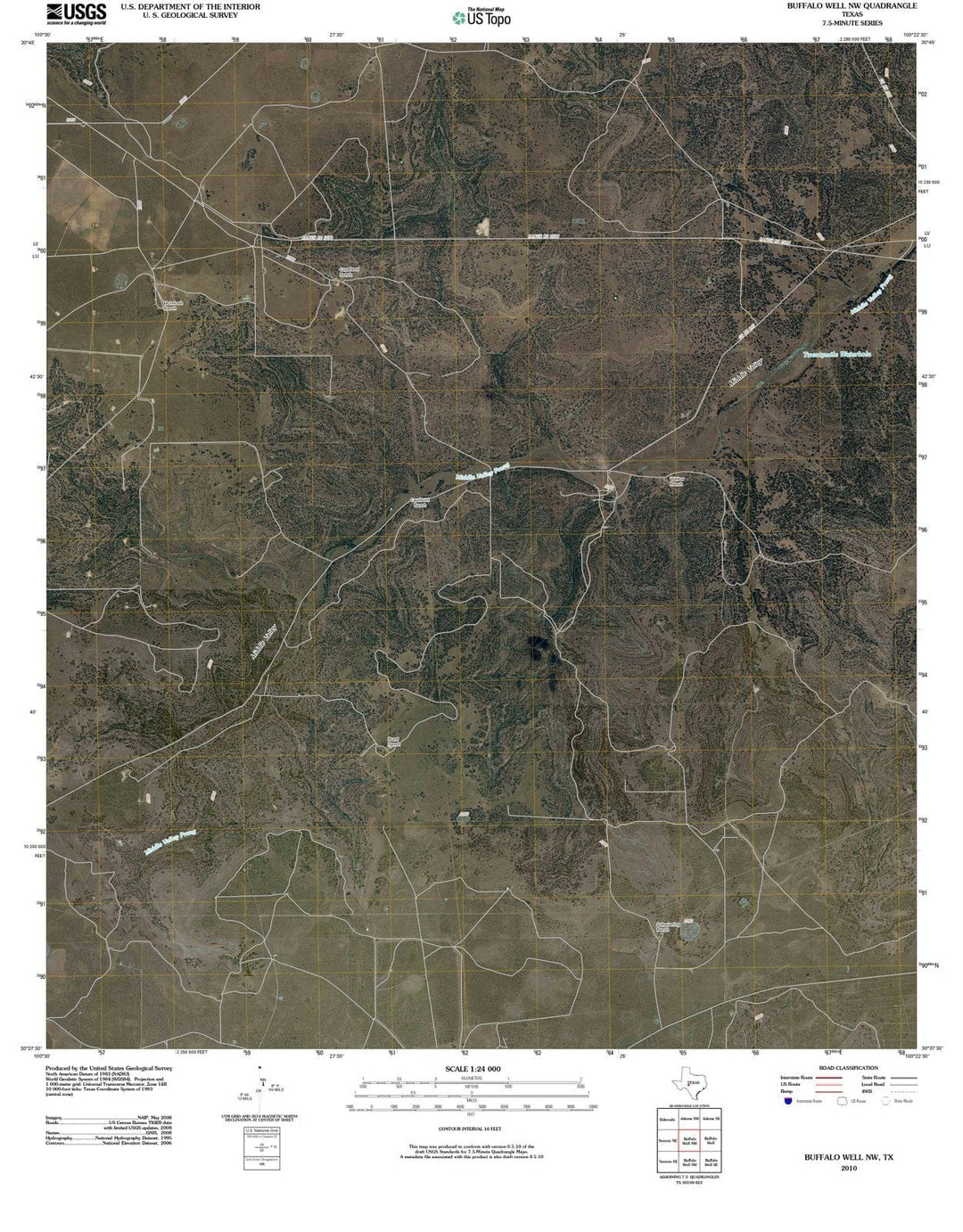 2010 Buffalo Well, TX - Texas - USGS Topographic Map