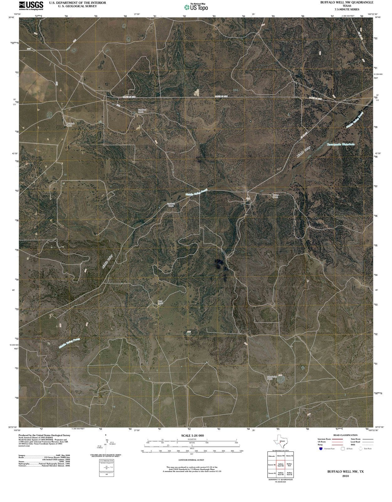 2010 Buffalo Well, TX - Texas - USGS Topographic Map