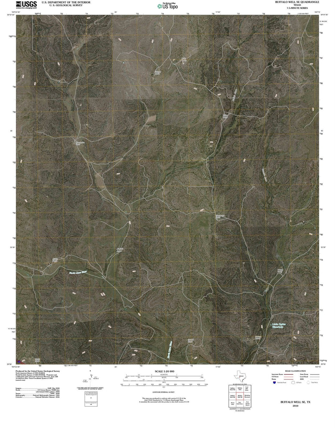 2010 Buffalo Well, TX - Texas - USGS Topographic Map