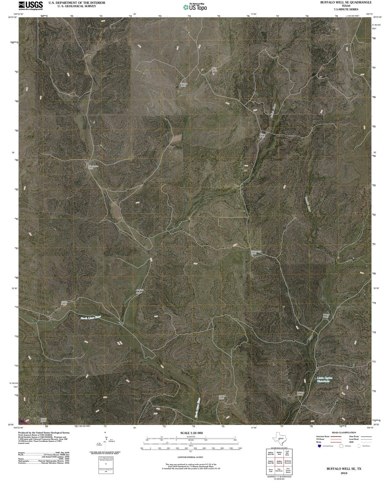 2010 Buffalo Well, TX - Texas - USGS Topographic Map