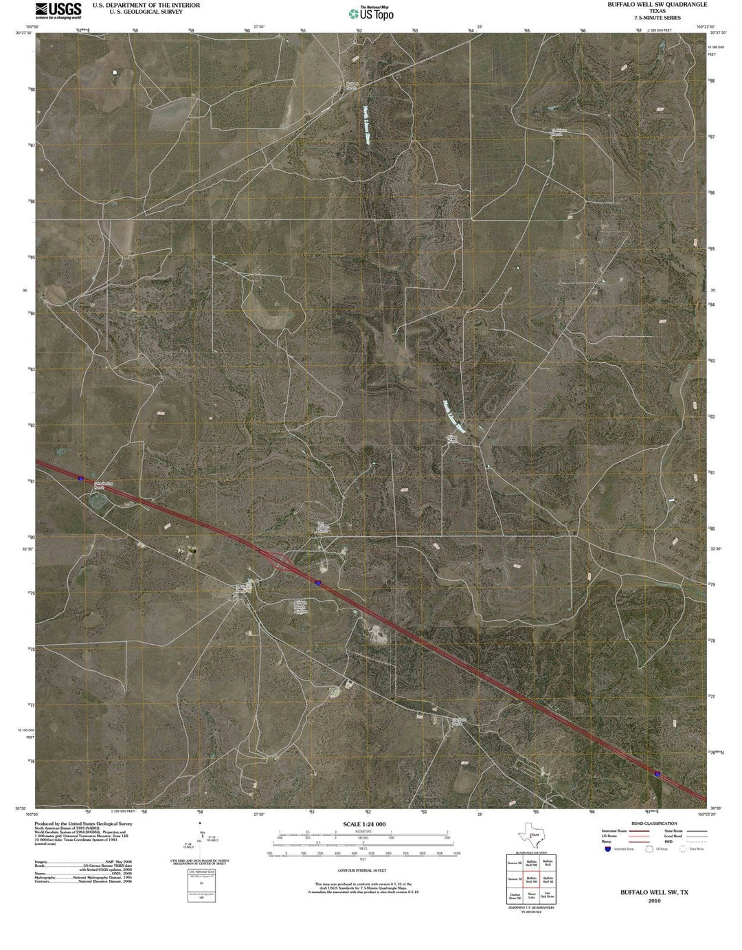 2010 Buffalo Well, TX - Texas - USGS Topographic Map