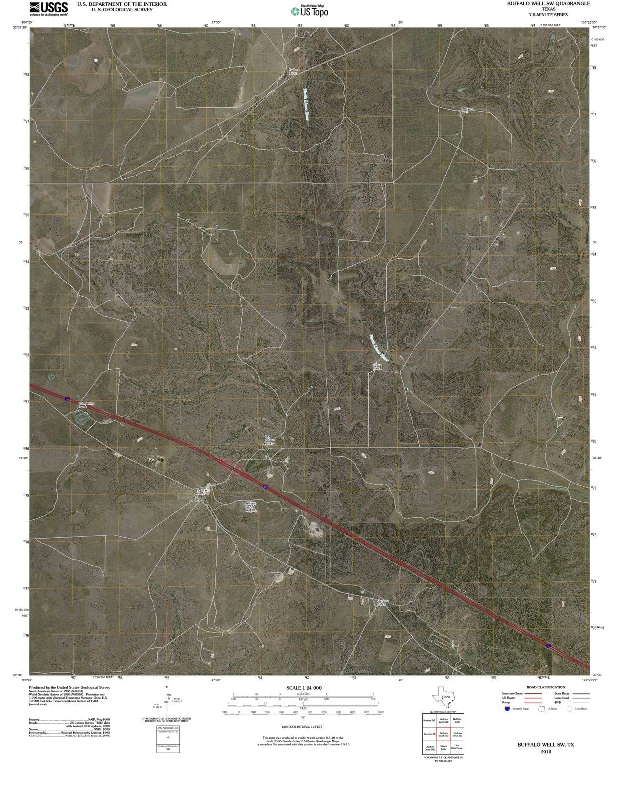 2010 Buffalo Well, TX - Texas - USGS Topographic Map